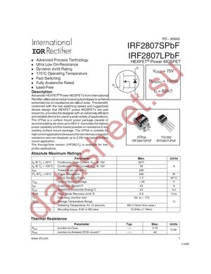 IRF2807STRLPBF datasheet  